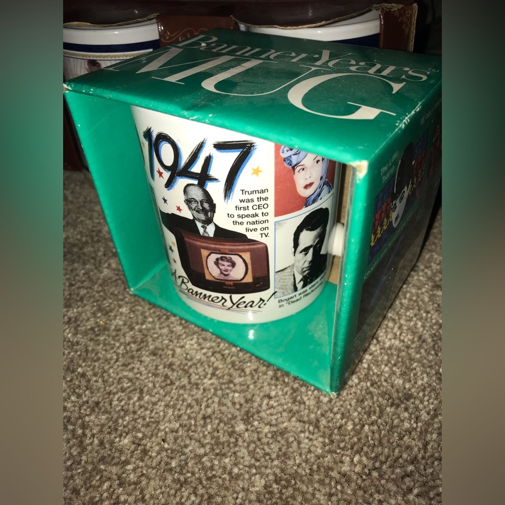 Banner Years Mug for Year 1941 Nostalgic Ceramic Cup, War, Ali, Bogart, Orson W